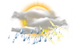 Mostly cloudy w/ t-storms