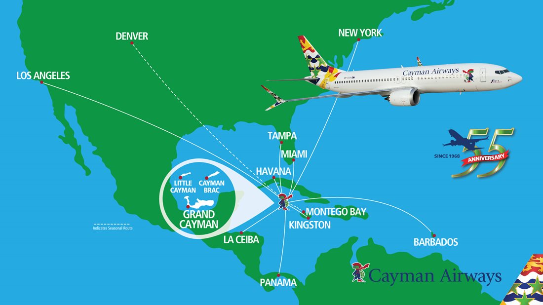 Cayman Airways Route Map