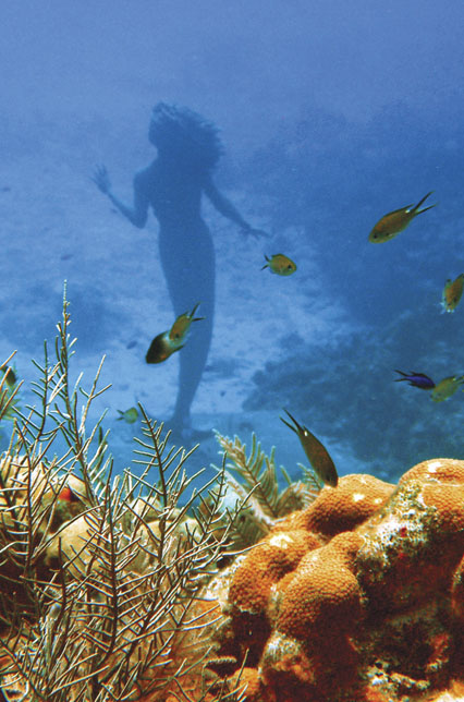 underwater statue in cayman